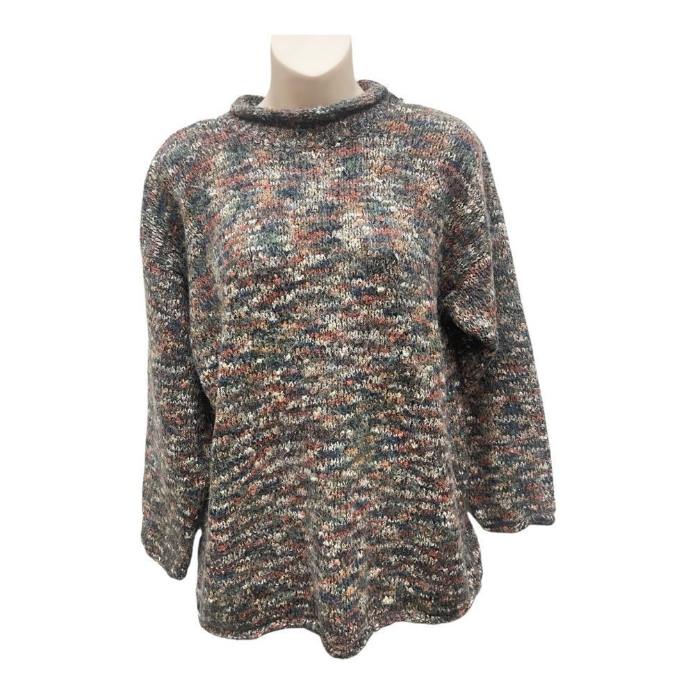 Vintage Casual Elements Mohair Blend Sweater L Multicolor Soft Cozy Knit